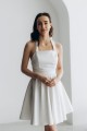 Сукня атласна біла з відкритою спиною [021-0424]
