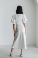 Платье белое атласное с корсетом на талии [021-0224]
