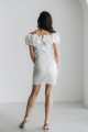 Платье длины мини белое атласное [021-0524]