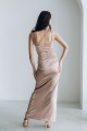 Сукня довжини максі по фігурі кольору моко [013-0324]