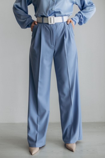 Штани палаццо блакитного кольору [076-0224]