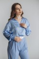 Блуза шовкова блакитна на гудзички [036-0324]