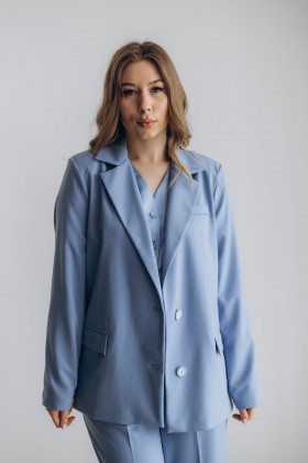 Піджак блакитного кольору подовжений [106-0224]