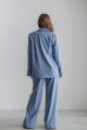 Костюм блакитного кольору із подовженим піджаком [096-0224]