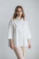 Блуза котоновая белая на спинке складки [031-0723]