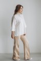 Блуза котонова біла на спинці складки [031-0723]