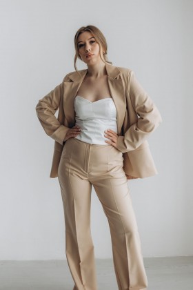 Брюки бежевые клеш [073-0224]