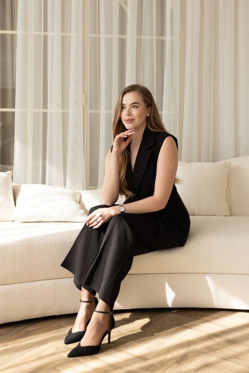 Жилет чорний виталений "Силует" [170-0226]