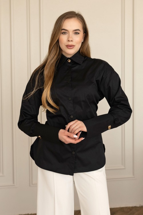 Сорочка котонова біла із зав'язками "Келі" [030-0226]