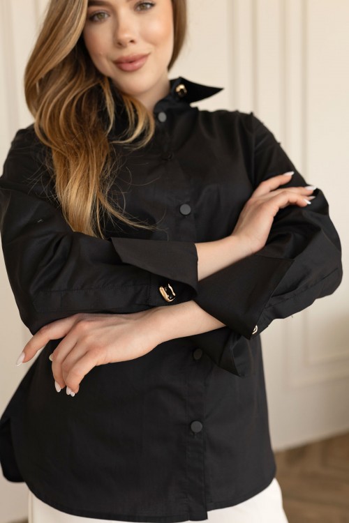 Сорочка котонова біла із зав'язками "Келі" [030-0226]