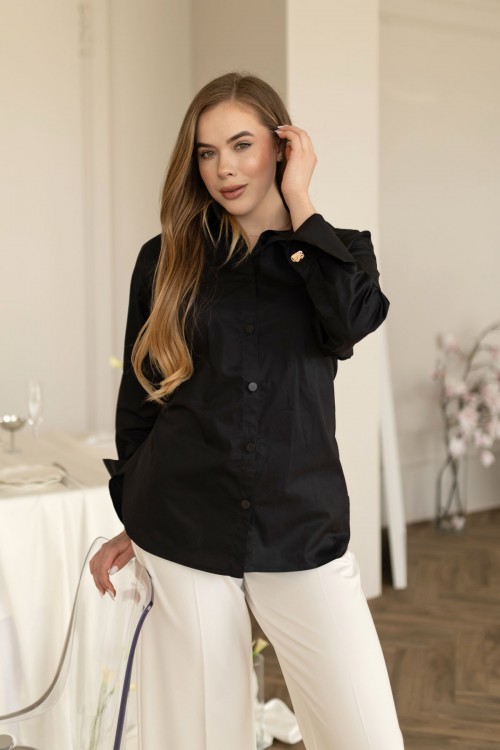 Сорочка котонова біла із зав'язками "Келі" [030-0226]