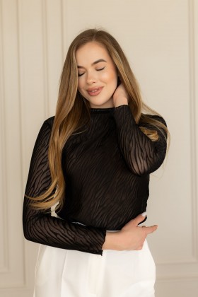 Лонгслів чорний "Спокуса" [040-0126]