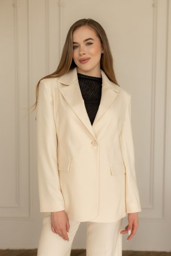 Піджак з поясом ванільного кольору "Мілана" [103-0126]