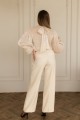Штани прямого крою ванільного кольору "Палаццо" [073-0126]