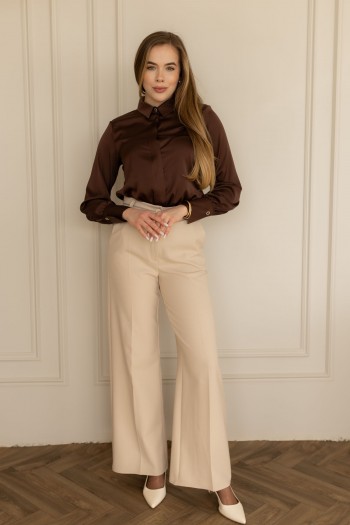 Штани прямого крою кольору пломбір "Мілана" [073-0226]