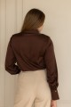 Блуза з комірцем шоколадного кольору "Мілана" [033-1225]