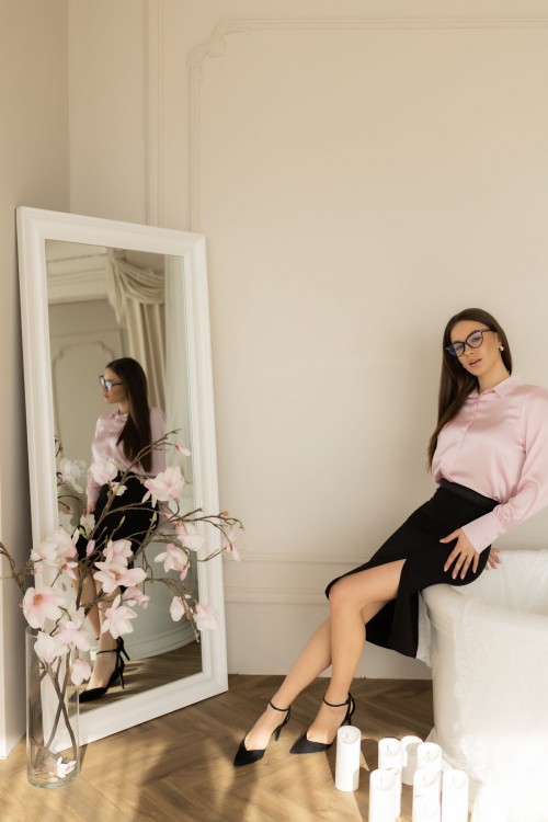 Спідниця міді довжини з розпіркою "Келі" [060-0326]