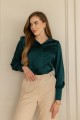 Блуза з комірцем смарагдова "Мілана" [035-1225]