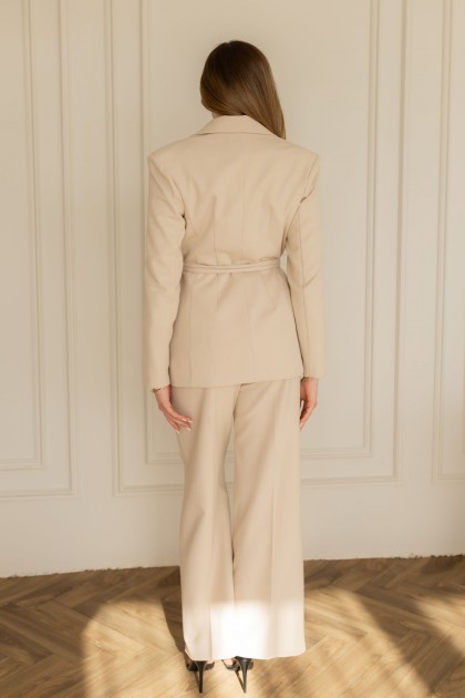 Костюм піджак і штани прямого крою кольору пломбір "Мілана" [093-0226]