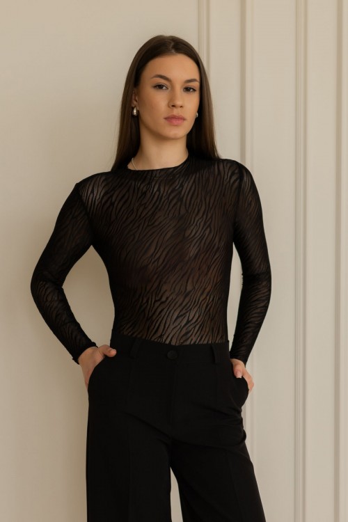 Боди черного цвета сетка "Искушение" [080-0226]