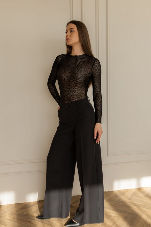 Штани чорні низької посадки "Келі" [070-0426]