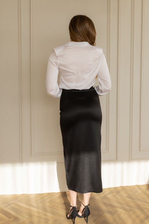 Блуза з комірцем біла "Мілана" [031-1225]