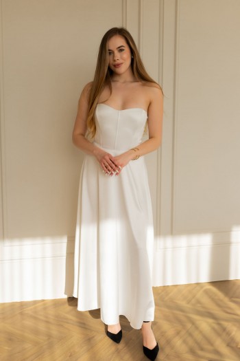 Сукня біла корсетна атласна "Венеція" [011-0126]