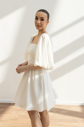 Сукня біла коротка, верх корсетом [021-1224]