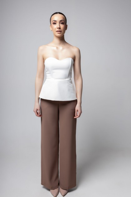 Брюки моко прямого кроя [073-0325]