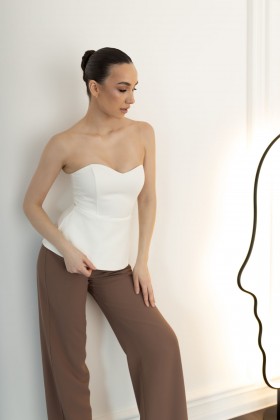 Корсет белый баской [081-0525]