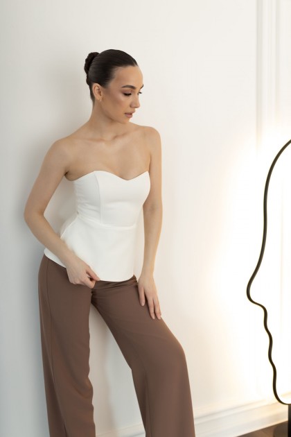 Корсет белый баской [081-0525]