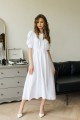 Платье мди длины на пуговке белое 021-0723