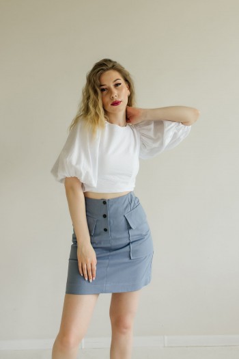  Юбка мини джинс коттон 067-0523