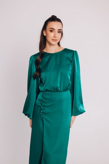 Сукня довжини міді по фігурі із розпіркою [025-1124]