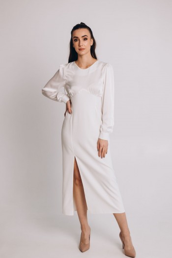 Сукня довжини міді біла [021-1124]