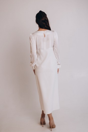 Сукня довжини міді біла [021-1124]