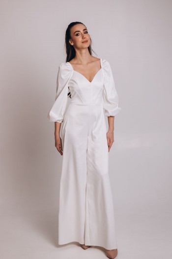 Комбінезон білий штани палаццо [111-0124]