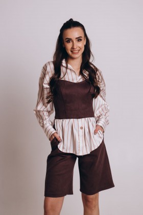 Шорти замшеві шоколадного кольору [133-1024]