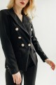 Пиджак черный с золотистыми пуговицами 100-0823