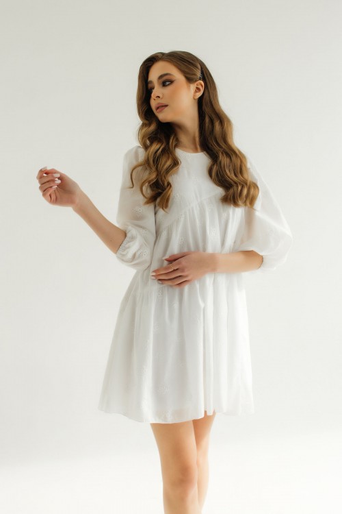 Сукня з прошви біла 021-0523