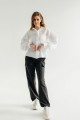  Блуза белая котоновая с кружевом 031-0623