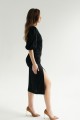 Сукня чорна шовкова міді 020-0723