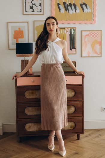 Спідниця гофрована довжини міді [063-0624]