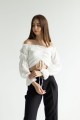 Блуза біла із муслінової ніжної тканини [031-0124]