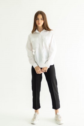 Сорочка біла котонова класична [031-1023]