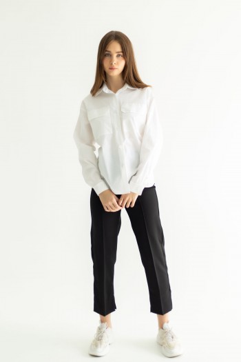 Сорочка біла котонова класична [031-1023]