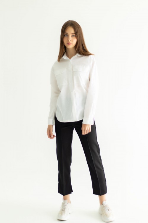 Рубашка белая котоновая классическая [031-1023]