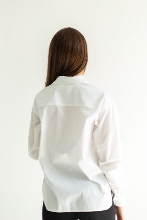 Рубашка белая котоновая классическая [031-1023]