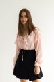 Блуза розовая пудра с рюшами [032-0723]