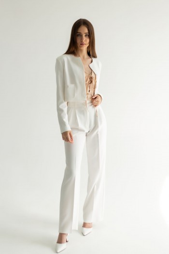 Пиджак белый укороченный [101-0723]